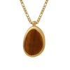Wholesale Jewelry Light Luxury Geometric Tiger Eye Pendant Titanium Steel Necklace With Doublesided Grinding Chain And Electroplating