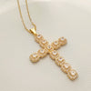 Wholesale Jewelry Light Luxury Geometric Titanium Steel And Copper Cross Pendant O Chain Necklace For Women