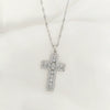 Wholesale Jewelry Light Luxury Geometric Titanium Steel And Copper Cross Pendant O Chain Necklace For Women