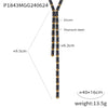 Wholesale Jewelry Light Luxury Geometric Titanium Steel Inlaid With Colorful Rectangular Zircon Necklace