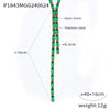 Wholesale Jewelry Light Luxury Geometric Titanium Steel Inlaid With Colorful Rectangular Zircon Necklace