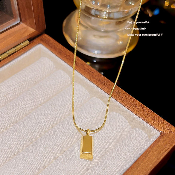 Wholesale Jewelry Light Luxury Geometric Titanium Steel Snake Bone Chain Electroplated Women's Necklace