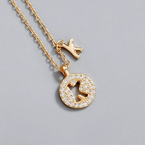 Wholesale Jewelry Light Luxury Ins Style S925 Sterling Silver Necklace With Letter Pendant And Cross Chain