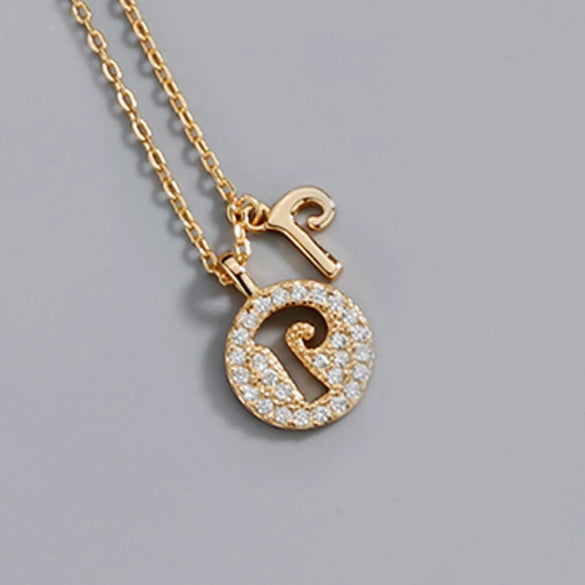 Wholesale Jewelry Light Luxury Ins Style S925 Sterling Silver Necklace With Letter Pendant And Cross Chain