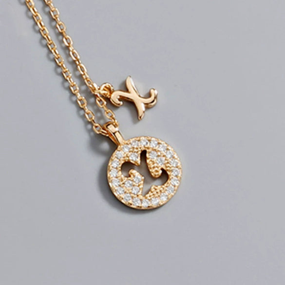 Wholesale Jewelry Light Luxury Ins Style S925 Sterling Silver Necklace With Letter Pendant And Cross Chain