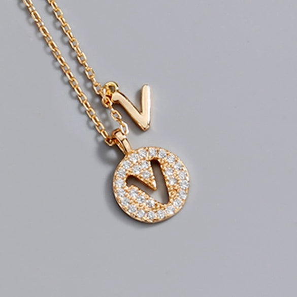 Wholesale Jewelry Light Luxury Ins Style S925 Sterling Silver Necklace With Letter Pendant And Cross Chain