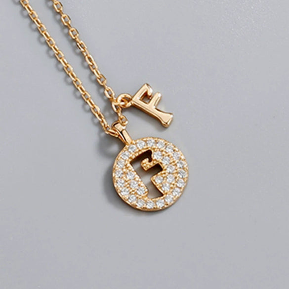 Wholesale Jewelry Light Luxury Ins Style S925 Sterling Silver Necklace With Letter Pendant And Cross Chain
