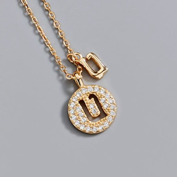 Wholesale Jewelry Light Luxury Ins Style S925 Sterling Silver Necklace With Letter Pendant And Cross Chain