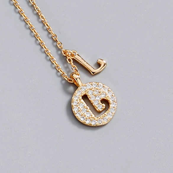 Wholesale Jewelry Light Luxury Ins Style S925 Sterling Silver Necklace With Letter Pendant And Cross Chain