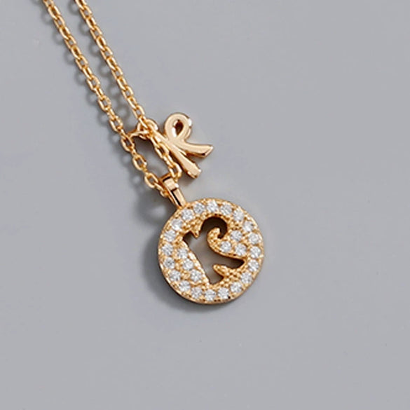 Wholesale Jewelry Light Luxury Ins Style S925 Sterling Silver Necklace With Letter Pendant And Cross Chain