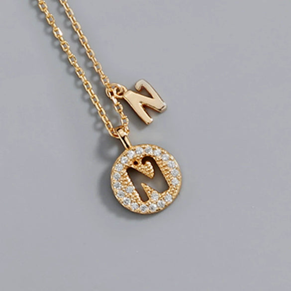 Wholesale Jewelry Light Luxury Ins Style S925 Sterling Silver Necklace With Letter Pendant And Cross Chain
