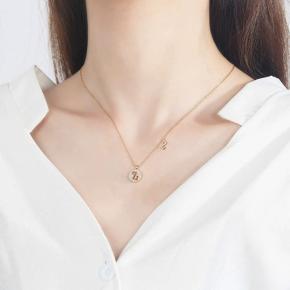 Wholesale Jewelry Light Luxury Ins Style S925 Sterling Silver Necklace With Letter Pendant And Cross Chain