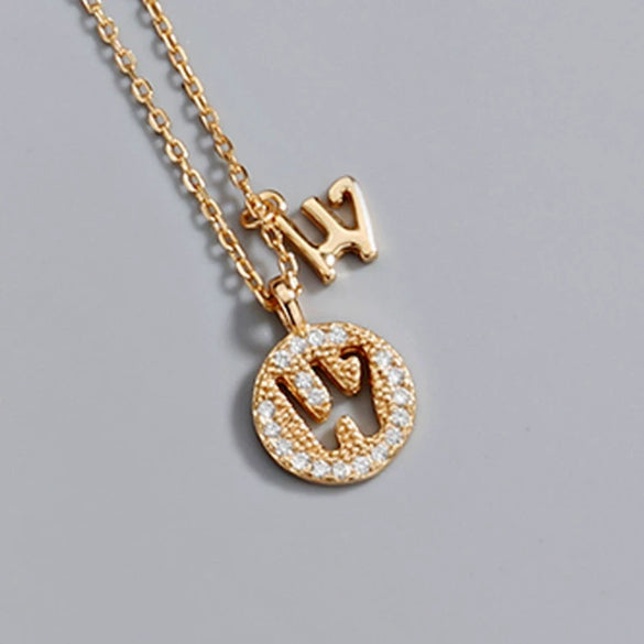 Wholesale Jewelry Light Luxury Ins Style S925 Sterling Silver Necklace With Letter Pendant And Cross Chain