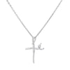 Wholesale Jewelry Light Luxury Microinlaid Zircon Cross Pendant Necklace Copper Electroplating Geometric Flower Style Women's