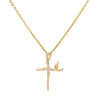 Wholesale Jewelry Light Luxury Microinlaid Zircon Cross Pendant Necklace Copper Electroplating Geometric Flower Style Women's
