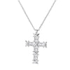 Wholesale Jewelry Light Luxury Microinlaid Zircon Cross Pendant Necklace Copper Electroplating Geometric Flower Style Women's