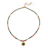 Wholesale Jewelry Light Luxury Minimalist Geometric Natural Stone And Copper Handmade Pendant Necklace With O Word Chain