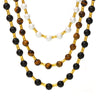Wholesale Jewelry Light Luxury Natural Stone Tiger Eye Bead Necklace 316L Stainless Steel Geometric Electroplated Chain For Women