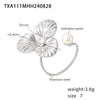 Wholesale Jewelry Light Luxury Pearl Flower 316L Stainless Steel Ring And Earrings With Electroplating