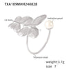Wholesale Jewelry Light Luxury Pearl Flower 316L Stainless Steel Ring And Earrings With Electroplating