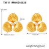 Wholesale Jewelry Light Luxury Pearl Flower 316L Stainless Steel Ring And Earrings With Electroplating