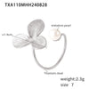 Wholesale Jewelry Light Luxury Pearl Flower 316L Stainless Steel Ring And Earrings With Electroplating