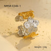 Wholesale Jewelry Light Luxury Retro Stainless Steel Electroplated Women's Geometric Bracelet And Ring Collection