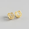 Wholesale Jewelry Light Luxury S925 Sterling Silver Geometric Chain Diamondembedded Earrings