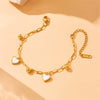 Wholesale Jewelry Light Luxury Simple Gold Plated Stainless Steel Heart Shape Pendant Chain Bracelet For Women