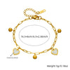 Wholesale Jewelry Light Luxury Simple Gold Plated Stainless Steel Heart Shape Pendant Chain Bracelet For Women