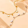 Wholesale Jewelry Light Luxury Simple Gold Plated Stainless Steel Heart Shape Pendant Chain Bracelet For Women