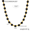 Wholesale Jewelry Light Luxury Stainless Steel Geometric Tiger Eye Beads Clavicle Necklace With Electroplating