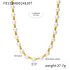 Wholesale Jewelry Light Luxury Stainless Steel Geometric Tiger Eye Beads Clavicle Necklace With Electroplating