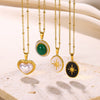 Wholesale Jewelry Light Luxury Stainless Steel Imitation Pearl Love Pendant Electroplated Necklace