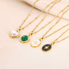Wholesale Jewelry Light Luxury Stainless Steel Imitation Pearl Love Pendant Electroplated Necklace