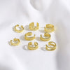 Wholesale Jewelry Light Luxury Style Copper Electroplated Cut Out Cshaped Nonpiercing Ear Frame Earrings