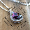 Wholesale Jewelry Light Luxury Style Copper Mixed Gemstone Setting Zirconia Drop Shape Geometric Pendant Necklace For Women
