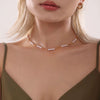 Wholesale Jewelry Light Luxury Style Copper 316L Stainless Steel Shell Zircon Bead Collarbone Necklace Bracelet Pvd Plated