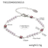 Wholesale Jewelry Light Luxury Style Copper 316L Stainless Steel Shell Zircon Bead Collarbone Necklace Bracelet Pvd Plated