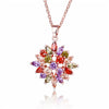 Wholesale Jewelry Light Luxury Style Flower Copper Alloy Pendant Necklace With Twist Chain And Electroplating