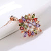 Wholesale Jewelry Light Luxury Style Flower Copper Alloy Pendant Necklace With Twist Chain And Electroplating