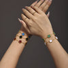 Wholesale Jewelry Light Luxury Style Geometric And Flower Pattern Stainless Steel Bracelet