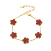 Wholesale Jewelry Light Luxury Style Geometric And Flower Pattern Stainless Steel Bracelet
