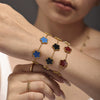 Wholesale Jewelry Light Luxury Style Geometric And Flower Pattern Stainless Steel Bracelet