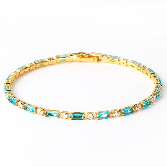 Wholesale Jewelry Light Luxury Style Geometric Copper 18K Electroplated Necklace Bracelet Three Piece Set For Women