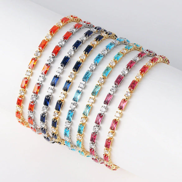 Wholesale Jewelry Light Luxury Style Geometric Copper 18K Electroplated Necklace Bracelet Three Piece Set For Women