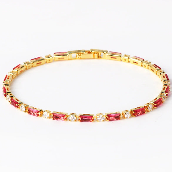 Wholesale Jewelry Light Luxury Style Geometric Copper 18K Electroplated Necklace Bracelet Three Piece Set For Women