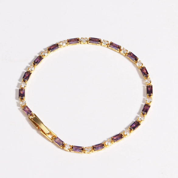 Wholesale Jewelry Light Luxury Style Geometric Copper 18K Electroplated Necklace Bracelet Three Piece Set For Women