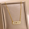 Wholesale Jewelry Light Luxury Style Geometric Copper Necklace With Diamond Design