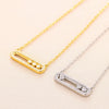 Wholesale Jewelry Light Luxury Style Geometric Copper Necklace With Diamond Design